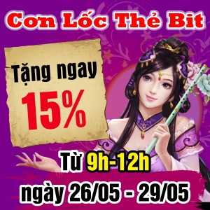 Cơn Lốc Thẻ BIT - Tặng Ngay 15% Cơn Lốc Thẻ BIT - Tặng Ngay 15%