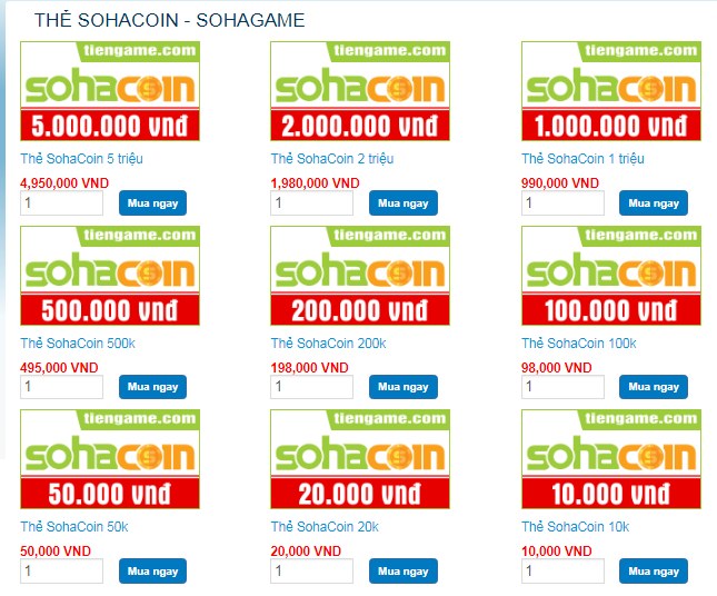 Thẻ SohaCoin nạp những game nào - Hướng dẫn mua thẻ SohaCoin Thẻ SohaCoin nạp những game nào - Hướng dẫn mua thẻ SohaCoin