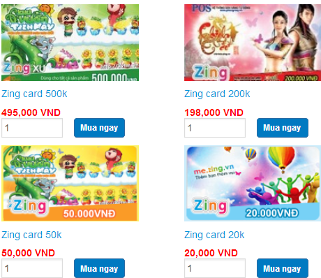 Mua thẻ Zing cực nhanh, giá cực hấp dẫn Mua thẻ Zing cực nhanh, giá cực hấp dẫn