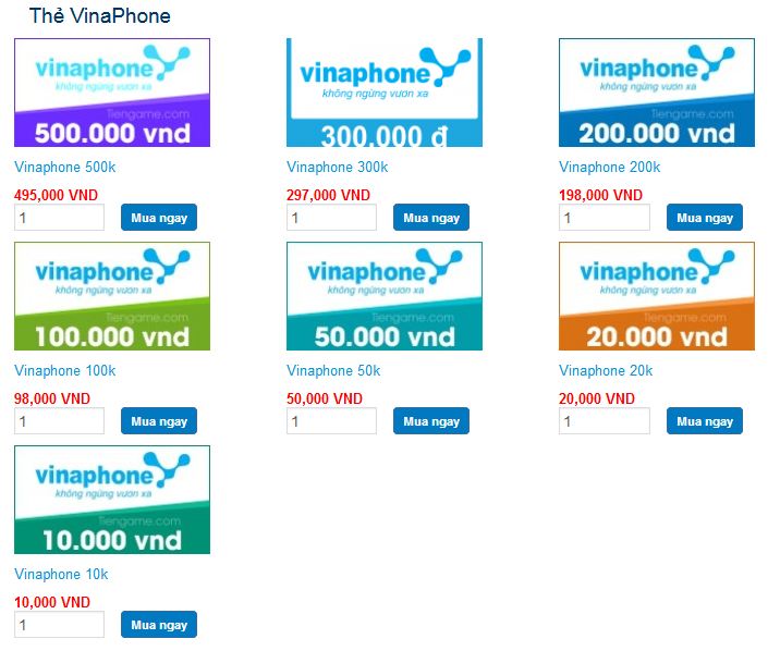 Cách mua thẻ Vinaphone online chiết khấu cao