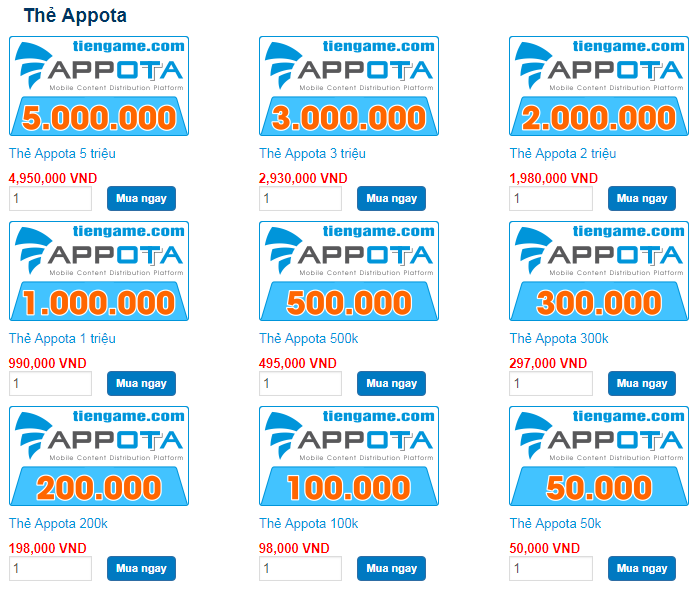Cách mua thẻ appota online giá rẻ và nhanh chóng