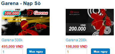 Mua thẻ Garena online ở Tiengame nhận ngay chiết khấu 5%