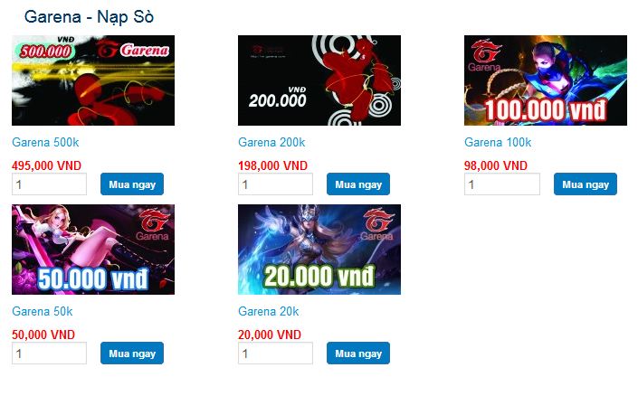 Hướng dẫn cách mua thẻ garena online siêu nhanh tại Tiengame.com