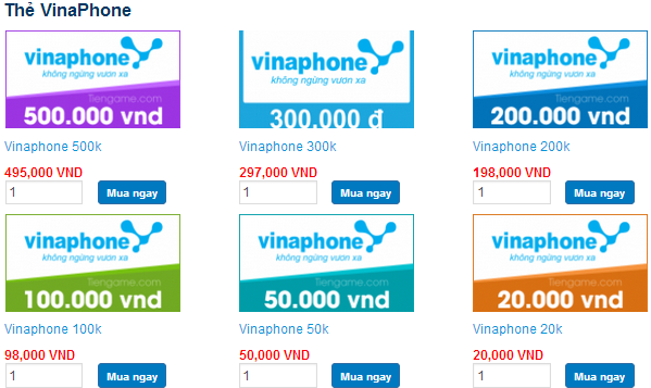 Mua thẻ Vinaphone online siêu nhanh, siêu rẻ